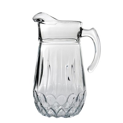 Slickblue Luxury 75 oz Cristalline Glass Pitcher – Neoclassical Intricate Pattern, Perfect for Water, Juice, Cocktails