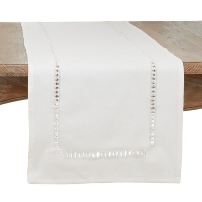 Saro Lifestyle Saro Lifestyle Hemstitched Design Table Runner