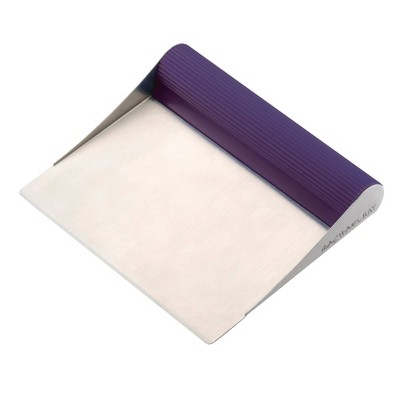 Rachael Ray Stainless Steel Bench Scrape - Purple: Kitchen Food Scraper with Soft-Grip Handle, Dishwasher-Safe