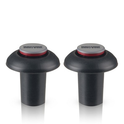 Innovine Vacuum Pump Wine Stoppers – Set of 2 Reusable Stoppers with Red Seal Indicator – Compatible with Innovine Vacuum Pump Wine Saver – Set of 2
