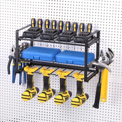 Unique Bargains Wall Mounted 3-Layer Hand Power Tool Storage Rack