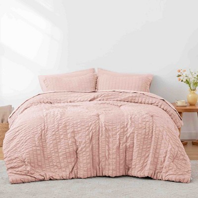 BAGOKIE 5/7 Pieces Seersucker Bed in a Bag Comforter Set