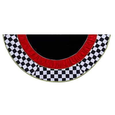 Kurt Adler 52" Black and White Checkered Tree Skirt
