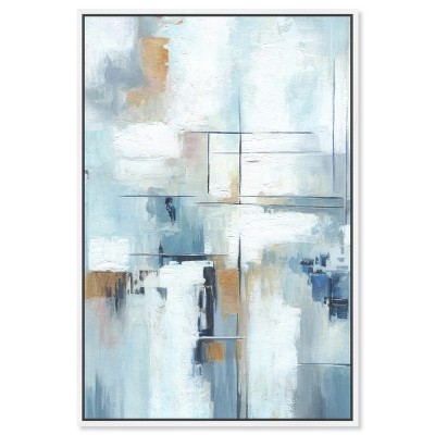 Art Remedy House of Lines II Blue Abstract Wall Art Framed