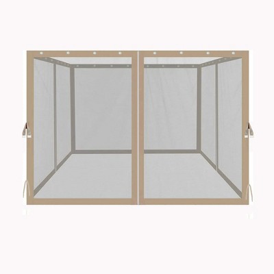 Gulches 10x10ft Gazebo Replacement Mosquito Netting with Zippers, 4-Side Mesh Walls for Patio Gazebos