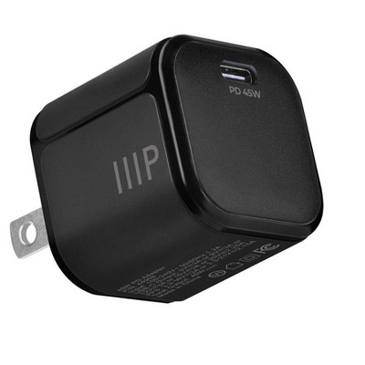 Monoprice USB-C Mini Cubic GaN Charger - 45W PD 3.0, Fast Charging, Ultra Compact and Lightweight, ETL-Certified, Black