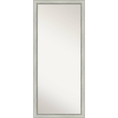 28" x 64" Non-Beveled Flair Silver Patina Leaner Mirror - Amanti Art: Wall Mount