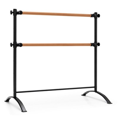 Costway 4FT Portable Ballet Barre Freestanding Dance Bar Adjustable Height Kids Adults Pink/Black