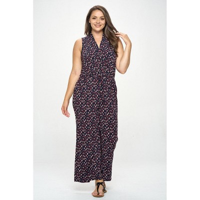 WEST K Women's Jillian Plus Size Sleeveless Knit Jumpsuit