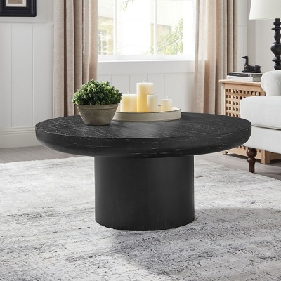 NicBex Contemporary Wood Coffee Table with Cylindrical Leg Sofa Side Table Round Low Table Center Table for Living Room, Home Decor