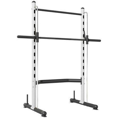 Soozier Adjustable Squat Rack with Pull Up Bar and Barbell Bar, Multi-Function Bench Press Weight Lifting Equipment