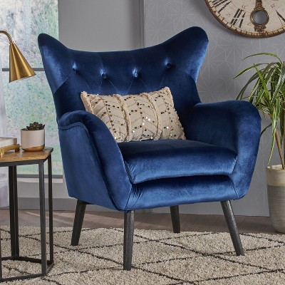 PAGED Modern Accent Chair, Fabric Barrel Club Chair with Wooden Legs, Living Room Reading Chair for Bedroom