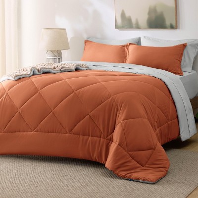 Bedsure Comforter Set – Bed in a Bag with Contrast Color Solid Design, Soft All-Season Bedding Set