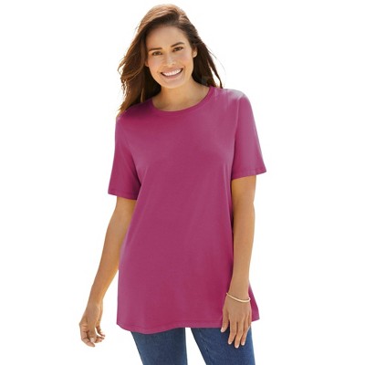 Woman Within Perfect Short-Sleeve Crewneck Tee
