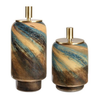 Uttermost Celestial Tide Glass Containers Set of 2
