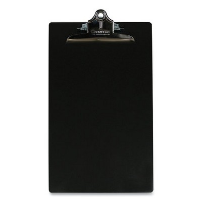 Saunders Aluminum Clipboard, 1" Clip Capacity, Holds 8.5" x 14" Sheets, Black