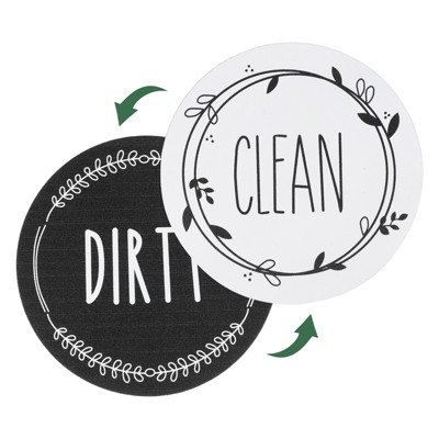 Unique Bargains Non-Scratch Double Side Clean Dirty Sign Round Dishwasher Magnet