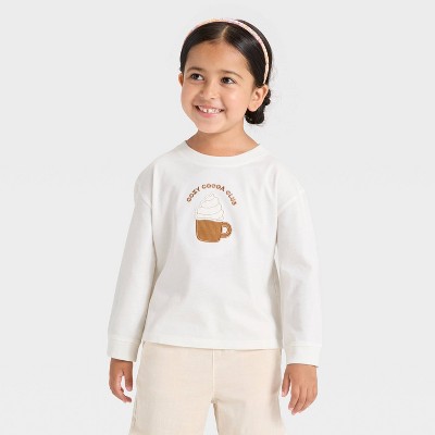 Toddler Girls' Long Sleeve Relaxed T-Shirt - Cat & Jack™ Cream