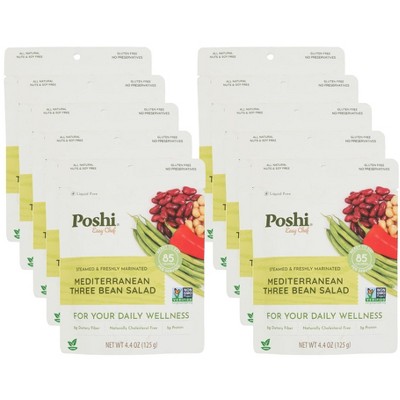Poshi Marinated Mediterranean Three Bean Salad - Case of 10/4.4 oz