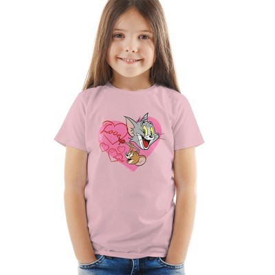 Toddler Boys' Tom And Jerry Valentine's Day Love Hearts T-Shirt For Toddler Boys And Girls
