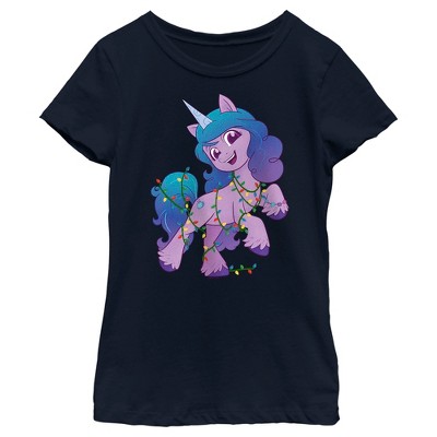 Girl's My Little Pony: A New Generation Izzy Moonbow Christmas Lights T-Shirt