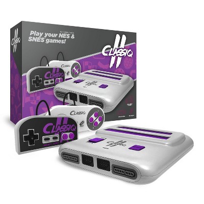 Old Skool Classiq 2 AV Console - GREY/PURPLE for NES and SNES