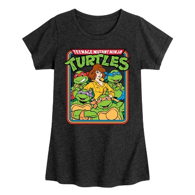 Girls' - Teenage Mutant Ninja Turtles - Retro Group April Fitted Short Sleeve Graphic T-Shirt