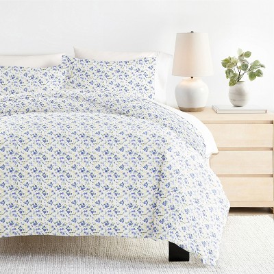 8PC Bedding Bundle, Patterned Duvet Cover, White Comforter and Solid Sheet Set - Becky Cameron