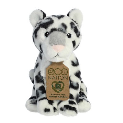 Aurora Small Snow Leopard Eco Nation Eco-Friendly Stuffed Animal White 7.5"