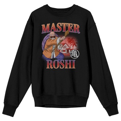 Dragon Ball Z Master Roshi Crew Neck Long Sleeve Men's Black Sweatshirt