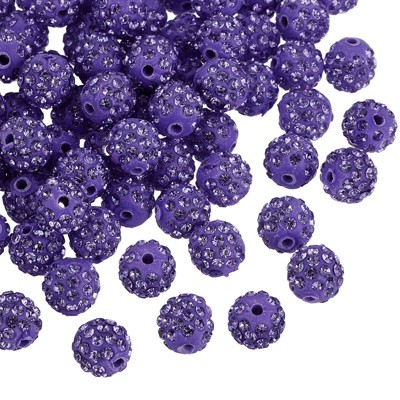 Unique Bargains Round Disco Shiny DIY Bracelet Necklace Rhinestone Clay Beads 100 Pcs