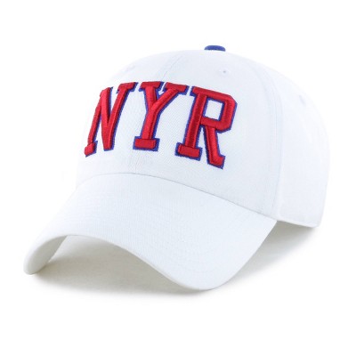 NHL New York Rangers Adult White Clique Hat: Cotton Adjustable Baseball Cap