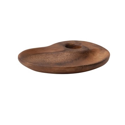Storied Home Acacia Wood Tray with Handle, Natural