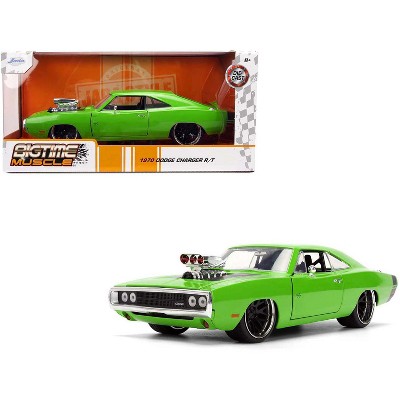 1970 Dodge Charger R/T Bright Green with Black Tail Stripe "Bigtime Muscle" Series 1/24 Diecast Car Model by Jada