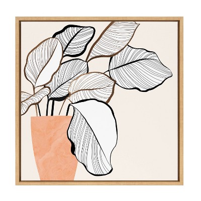 22" x 22" Sylvie Botanical Calathea IV by Dominique Vari: Bedroom Decor, Modern Art - Kate & Laurel All Things Decor