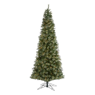 10ft. Cashmere Slim Artificial Christmas Tree with 750 Warm White Lights and 1908 Branches – Sleek Festive X-Mas Glow