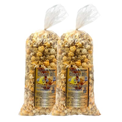 Gold Dust Kettle Corn 7 oz Miner's Mix Caramel & Cheese Popcorn Non-GMO - Pack of 2
