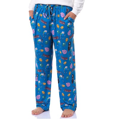 Adventure Time Men's Finn Jake Beemo Sleep Tossed Print Pajama Pants