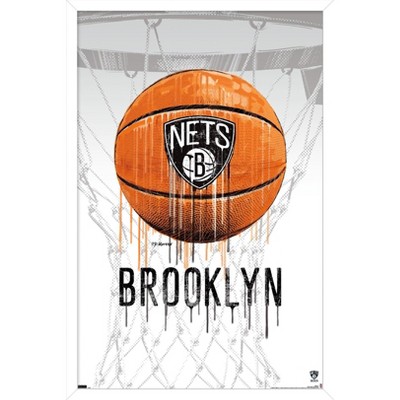 Trends International NBA Brooklyn Nets - Drip Basketball 21 Framed Wall Poster Prints