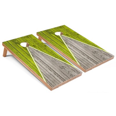 Skip's Garage Lime Green Pyramid Cornhole Board Set, Includes 2 Boards, 8 Bags