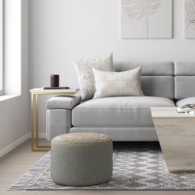 Winslet Round Braided Pouf - WyndenHall