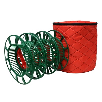 Simple Living Solutions 3 Reel Red Christmas Light Set Quilted Storage Bag