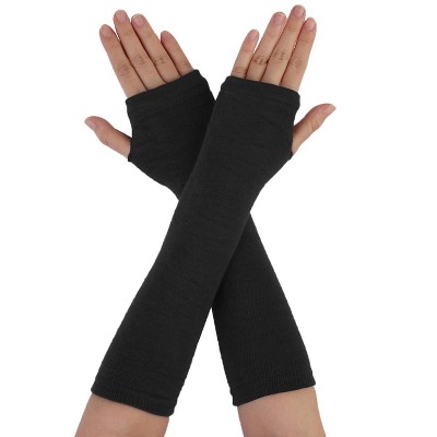 Allegra K Women's Elbow Long Elastic Winter Arm Warmers Fingerless Gloves