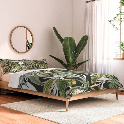 Deny Designs Marta Barragan Camarasa Dark Watercolor Jungle Comforter and Pillow Sham Set Green