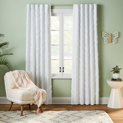 Chevron Clip Dotted Sheer Overlay Kids' Blackout Window Curtain Panel - Pillowfort™