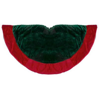 Northlight Velveteen Christmas Tree Skirt - 26" - Green and Red