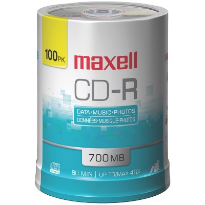 Maxell® CD-R 48x 700 MB/80-Minute Blank Discs on Spindle
