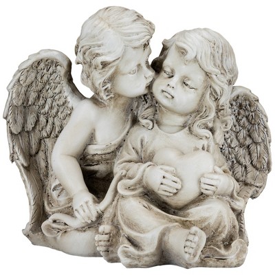 Northlight Double Cherubs with Heart Statue - 9"