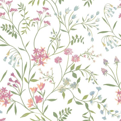 RoomMates Mix Meadow Peel & Stick Wallpaper: Removable Floral Botanical Self-Adhesive, 30.75 Sq Ft Coverage