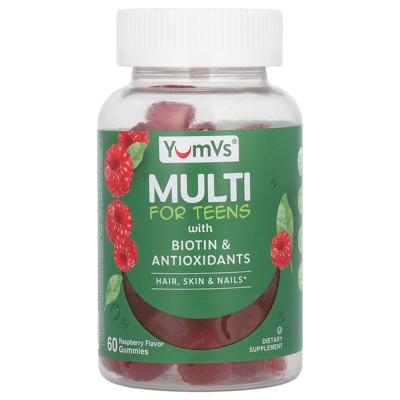 YUM-V'S Multivitamin Gummies for Teens by YumVs | Added Biotin and B Vitamins to Support Healthy Hair Skin and Nails | Daily Dietary Supplement for